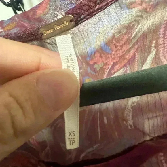 Free People Say You Will Paisley Boho Hippie Retro babydoll Top Size XS - Picture 4 of 4